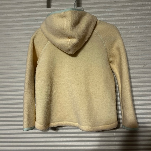 NWT Girls cream and teal  1/4 zip fleece hooded jacket 10/12 - Picture 6 of 6